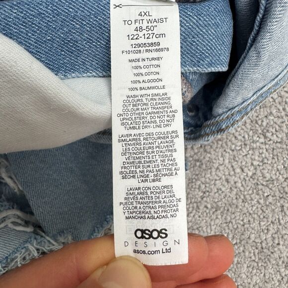 Asos Design Bib Overalls Shorts Womens 4XL Blue Distressed Casual Streetwear - Picture 6 of 12